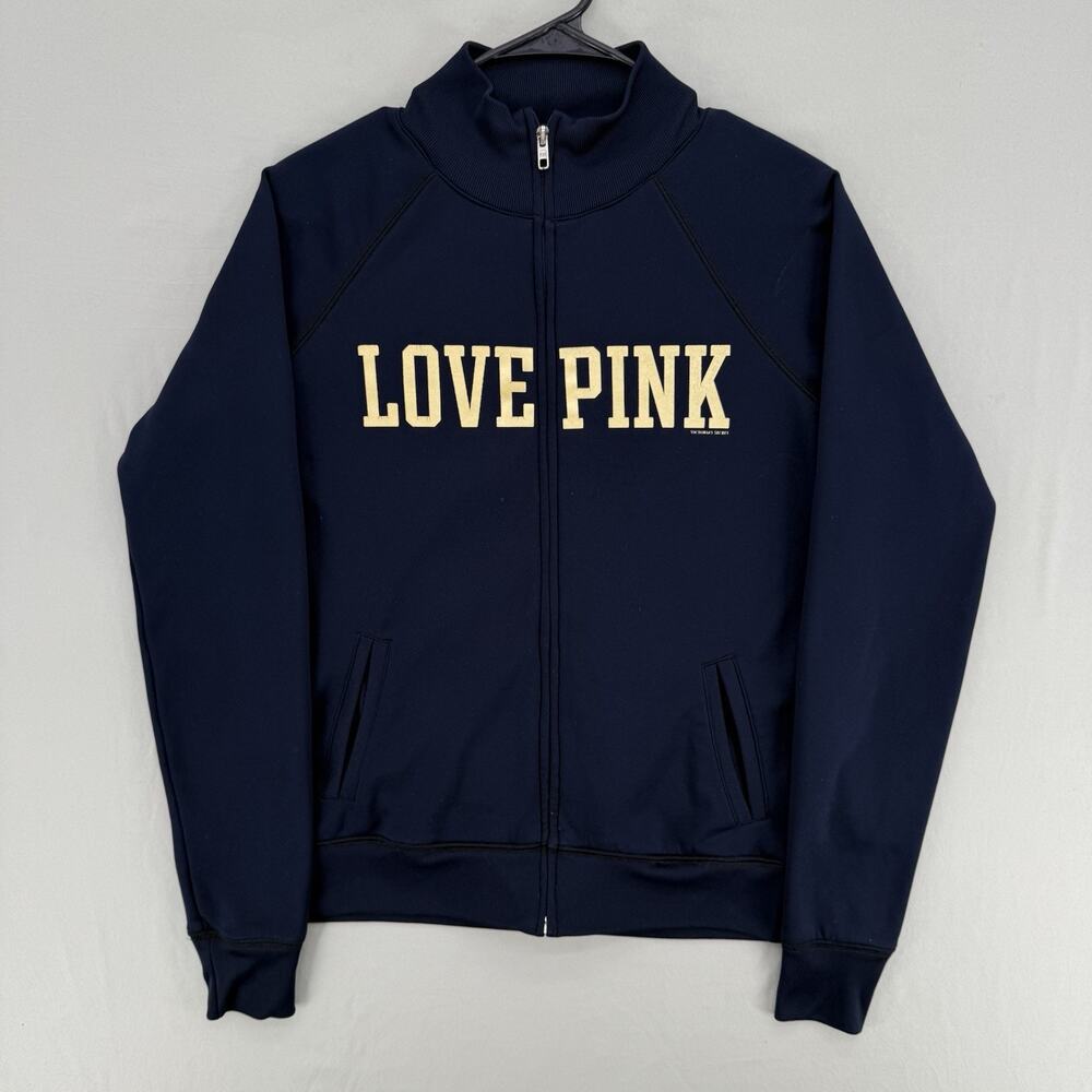 Victoria's Secret PINK Pitt Panthers Track Cheer Jacket Women's Size S Blue